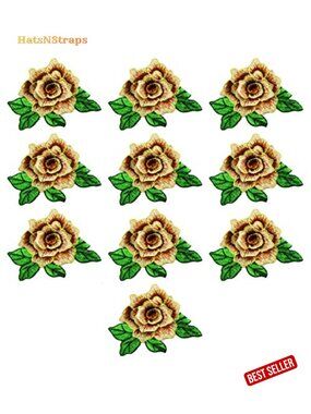 10 pcs 3D Rose Embroidered Patches Sew On Applique for DIY Crafts Decorations